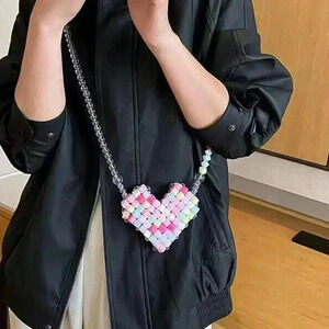 Multicolor Casual Womens Mini Acrylic Crossbody Bag New Cute Beaded Bag